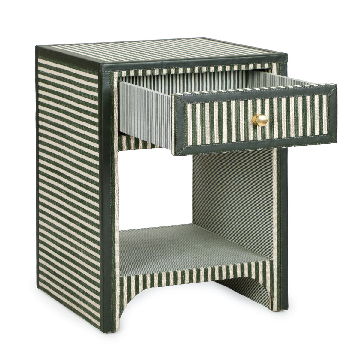 TOV Kora Green Cotton Jute Nightstand