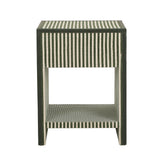 TOV Kora Green Cotton Jute Nightstand