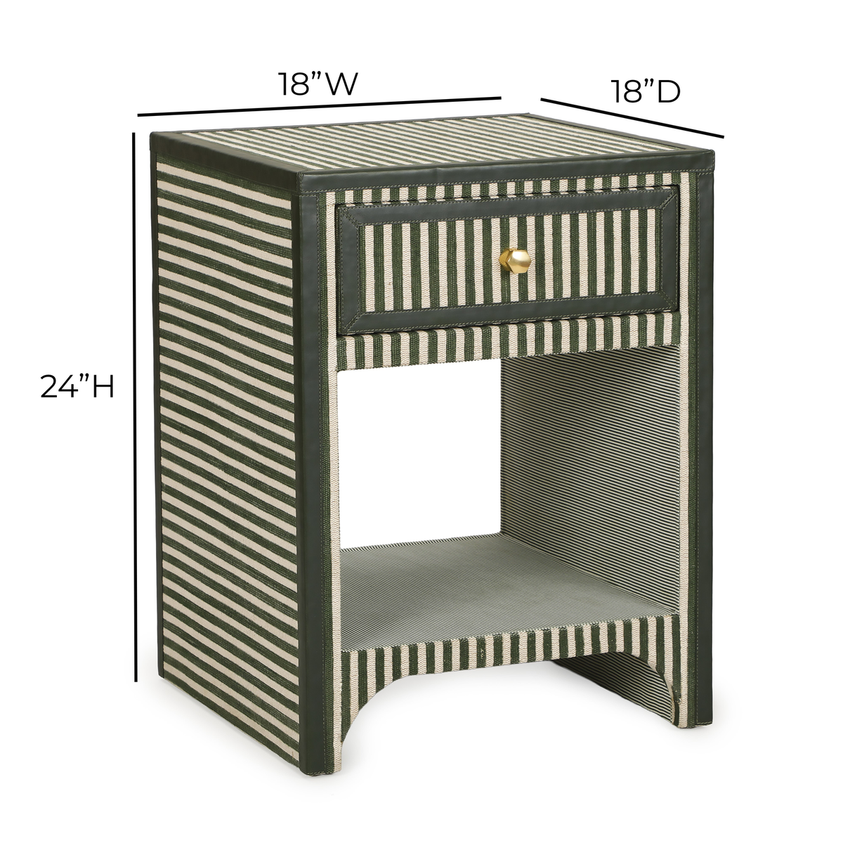 TOV Kora Green Cotton Jute Nightstand