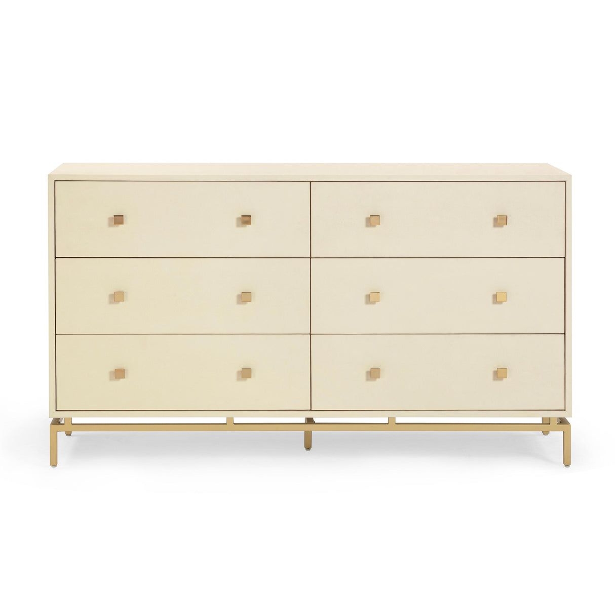 TOV Pesce Cream Shagreen 6 Drawer Dresser