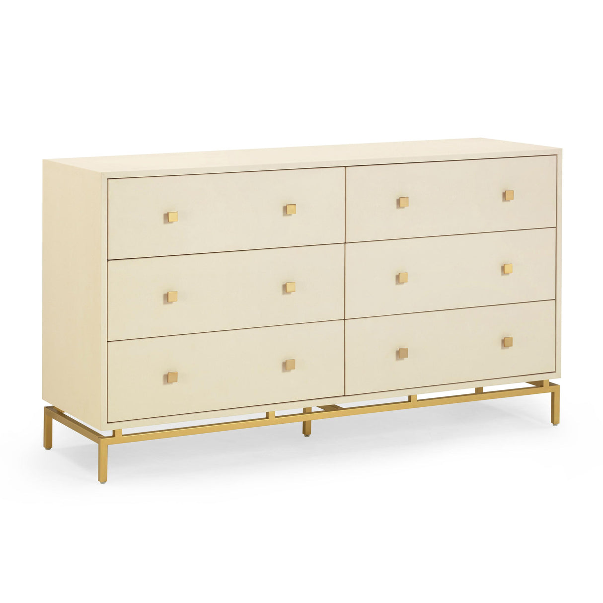 TOV Pesce Cream Shagreen 6 Drawer Dresser