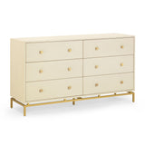 TOV Pesce Cream Shagreen 6 Drawer Dresser