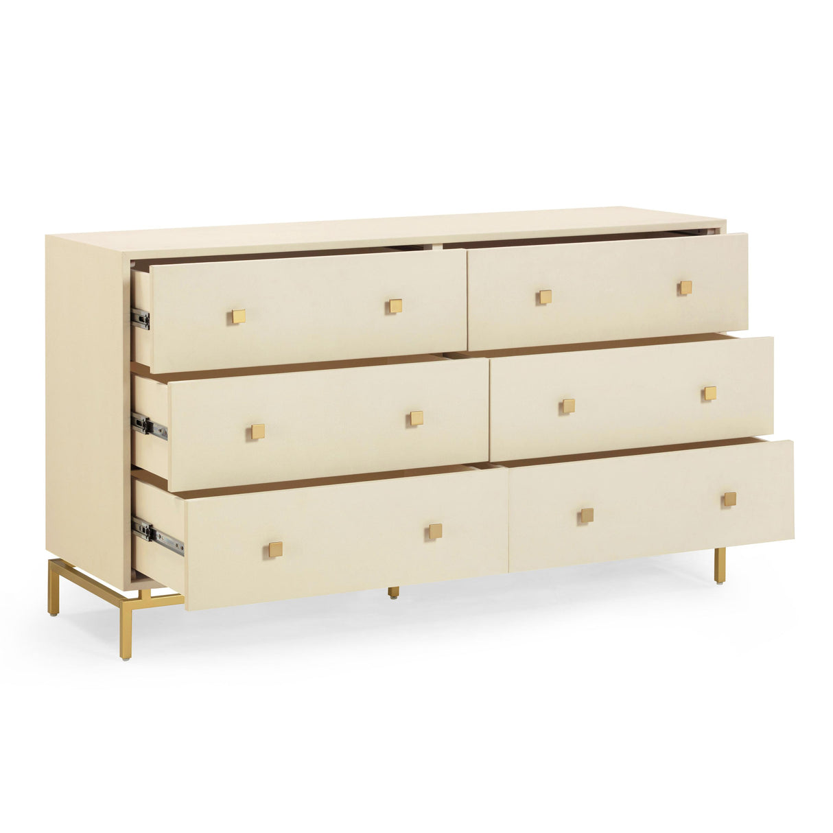 TOV Pesce Cream Shagreen 6 Drawer Dresser