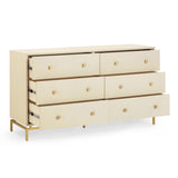 TOV Pesce Cream Shagreen 6 Drawer Dresser