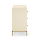 TOV Pesce Cream Shagreen 6 Drawer Dresser