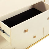 TOV Pesce Cream Shagreen 6 Drawer Dresser