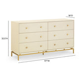 TOV Pesce Cream Shagreen 6 Drawer Dresser