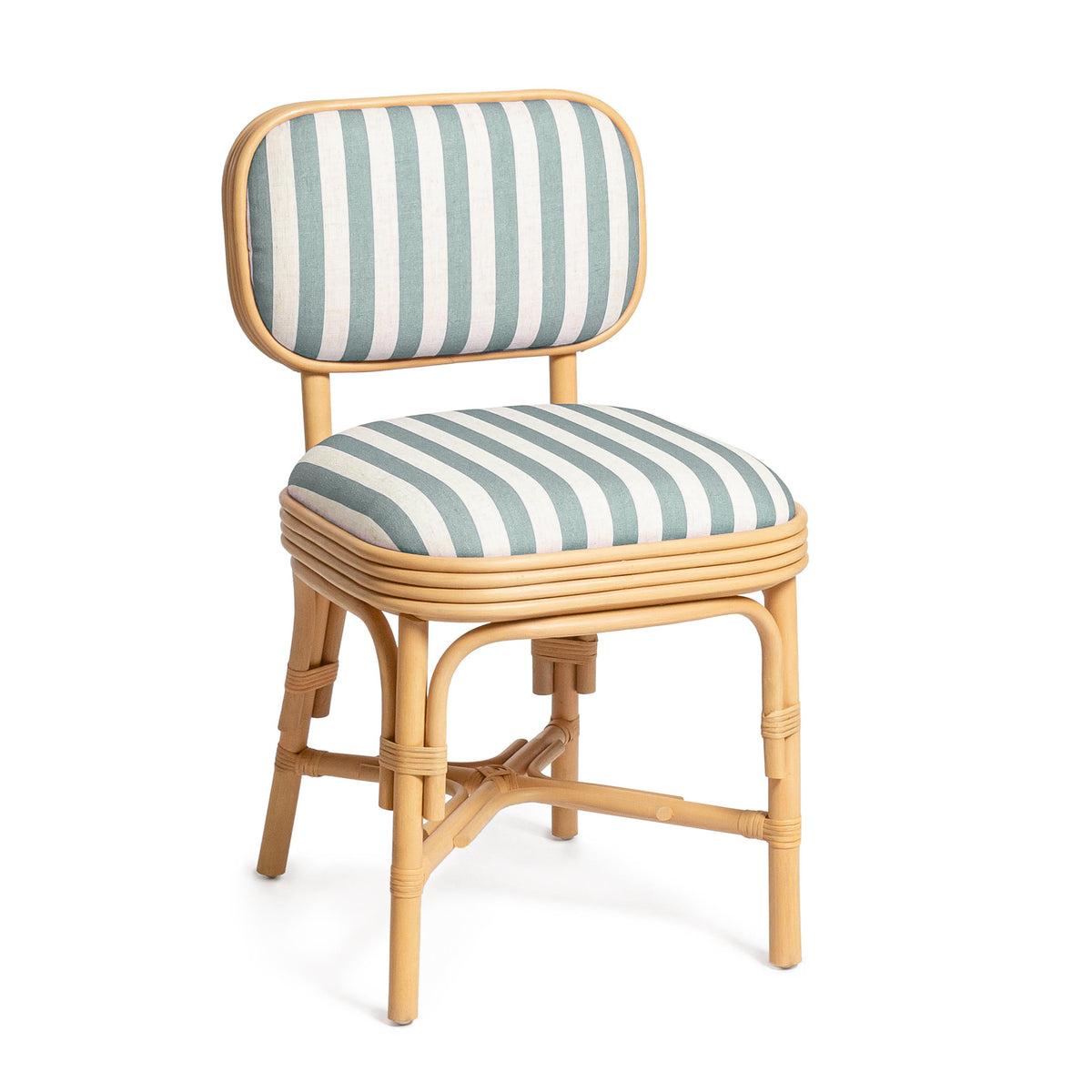 TOV Dorine Mint Green Striped Dining Chair