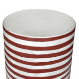 TOV Tempest Ceramic Table in Red Stripes