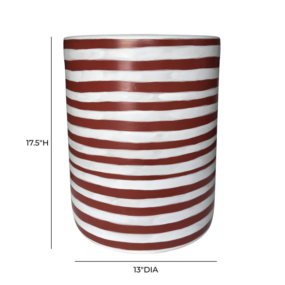 TOV Tempest Ceramic Table in Red Stripes