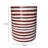 TOV Tempest Ceramic Table in Red Stripes