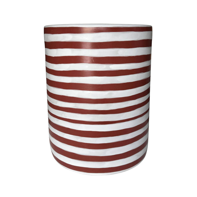 TOV Tempest Ceramic Table in Red Stripes