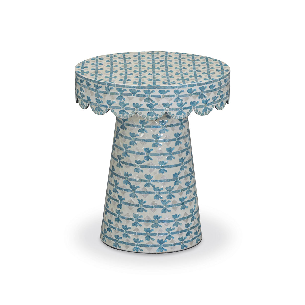 TOV Lady Blue Ribbon Capiz Shell Side Table