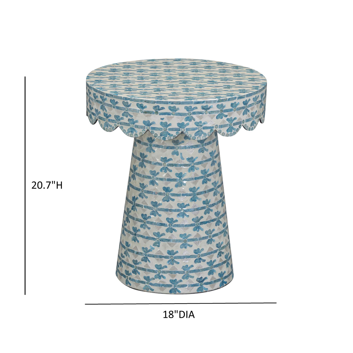 TOV Lady Blue Ribbon Capiz Shell Side Table
