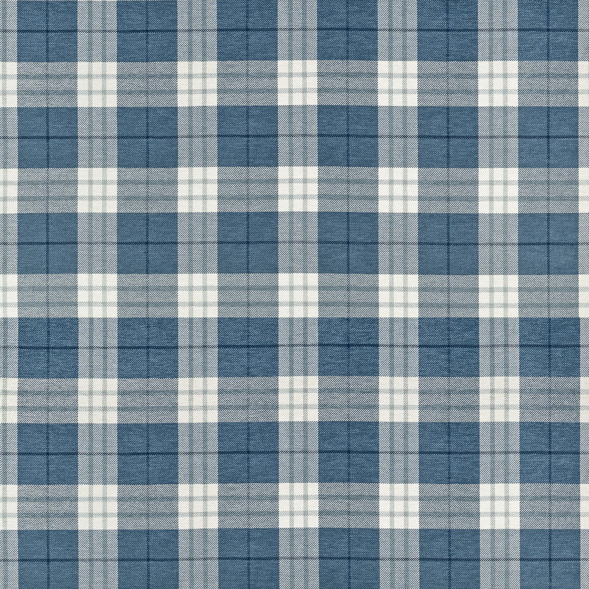 Thibaut Percival Plaid True Blue Fabric
