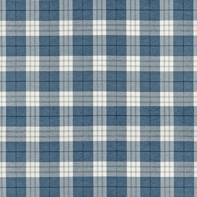 Thibaut Percival Plaid True Blue Fabric