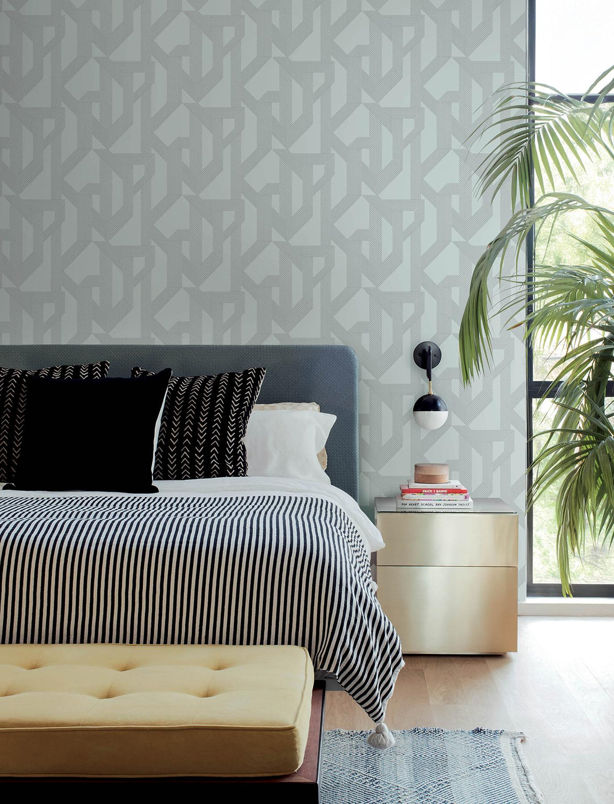 A-Street Prints Franz Light Blue Geometric Wallpaper