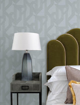 A-Street Prints Franz Light Blue Geometric Wallpaper
