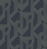 A-Street Prints Franz Navy Geometric Wallpaper