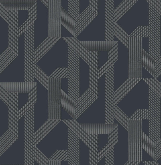 A-Street Prints Franz Navy Geometric Wallpaper