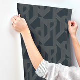 A-Street Prints Franz Navy Geometric Wallpaper