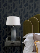 A-Street Prints Franz Navy Geometric Wallpaper