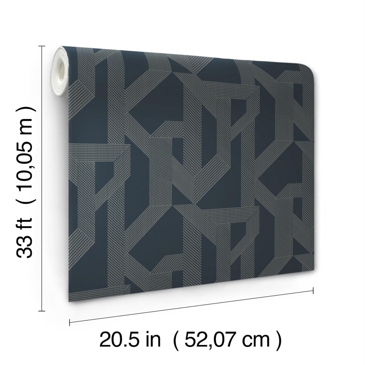 A-Street Prints Franz Navy Geometric Wallpaper