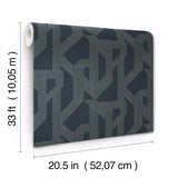 A-Street Prints Franz Navy Geometric Wallpaper