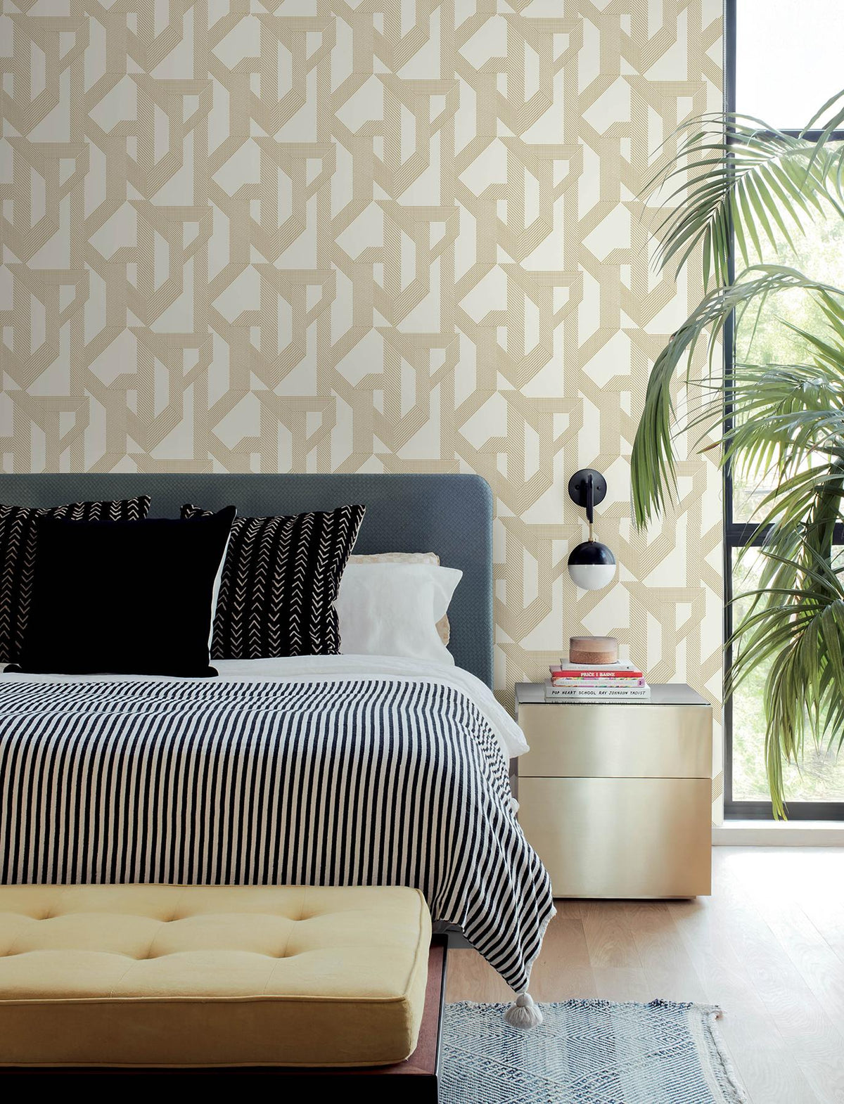 A-Street Prints Franz Gold Geometric Wallpaper