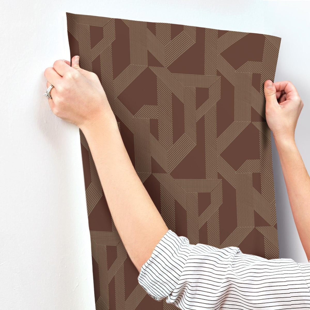 A-Street Prints Franz Maroon Geometric Wallpaper
