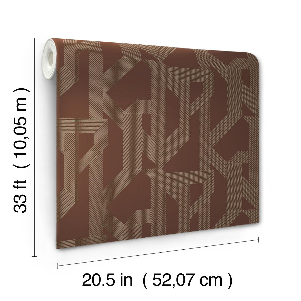 A-Street Prints Franz Maroon Geometric Wallpaper