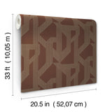 A-Street Prints Franz Maroon Geometric Wallpaper
