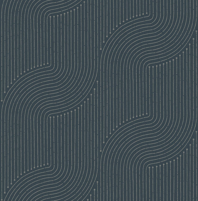 A-Street Prints Braddock Teal Rhythmic Flow Wallpaper