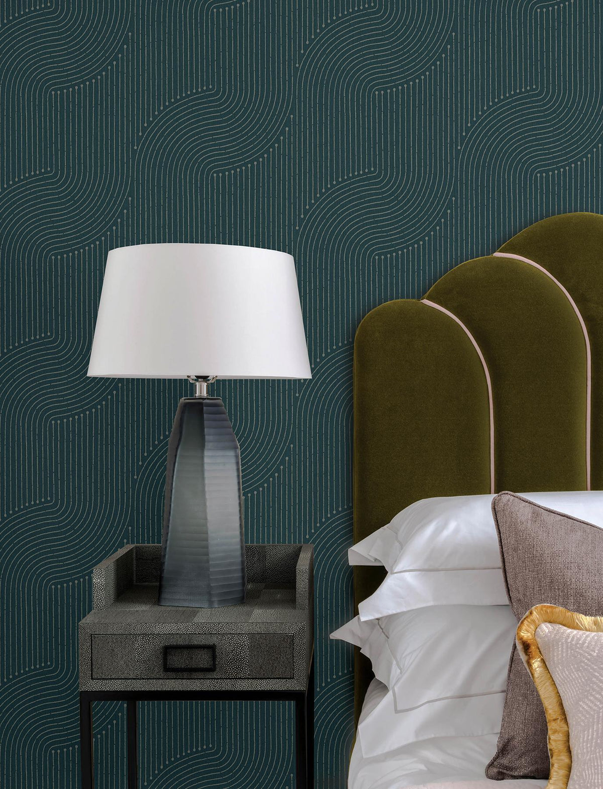 A-Street Prints Braddock Teal Rhythmic Flow Wallpaper