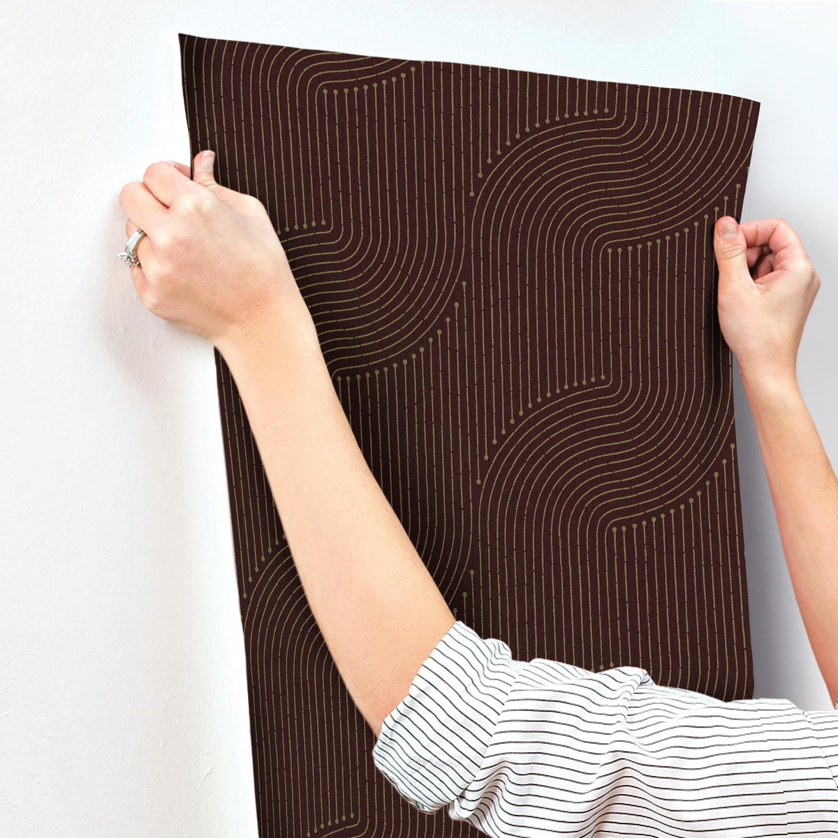A-Street Prints Braddock Merlot Rhythmic Flow Wallpaper