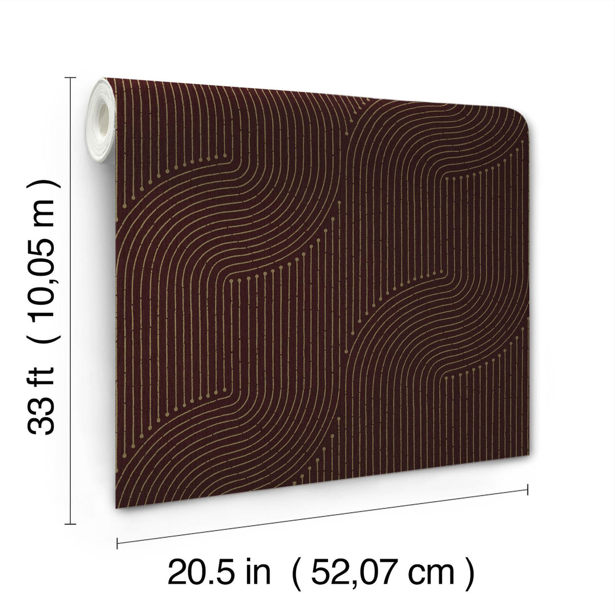 A-Street Prints Braddock Merlot Rhythmic Flow Wallpaper