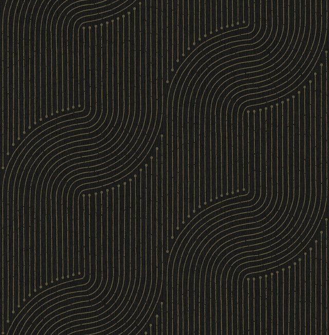 A-Street Prints Braddock Black Rhythmic Flow Wallpaper