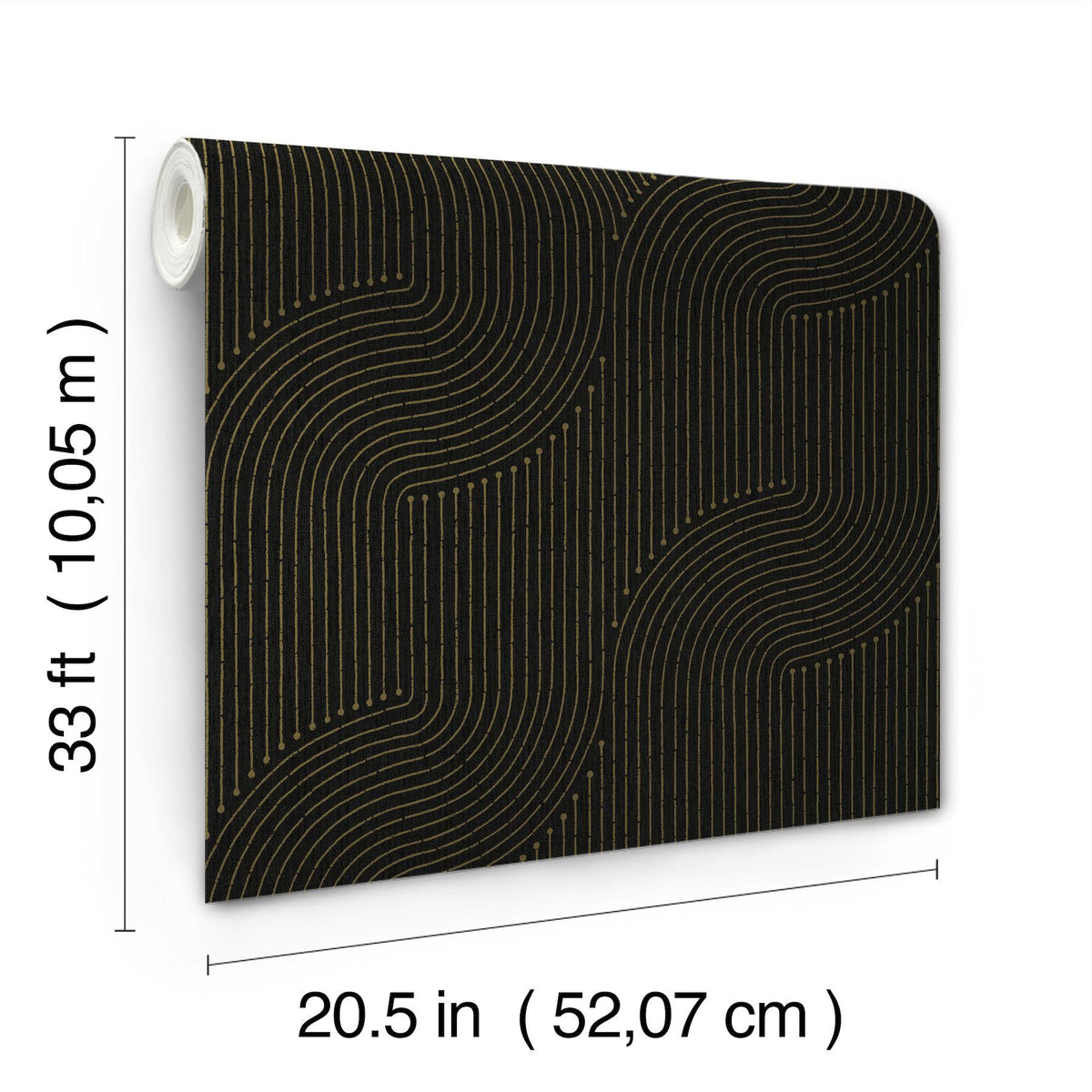 A-Street Prints Braddock Black Rhythmic Flow Wallpaper