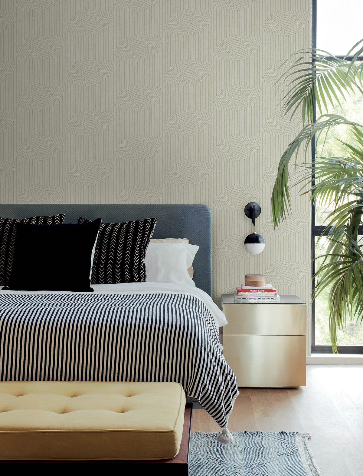 A-Street Prints Braddock Gold Rhythmic Flow Wallpaper