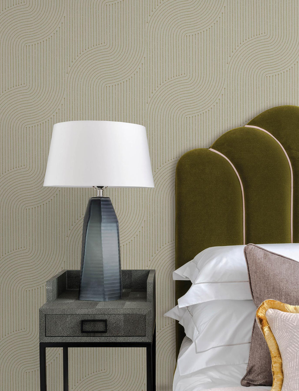 A-Street Prints Braddock Gold Rhythmic Flow Wallpaper