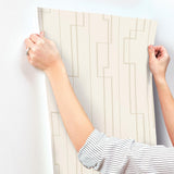 A-Street Prints Anson Ivory Deco Detailing Wallpaper