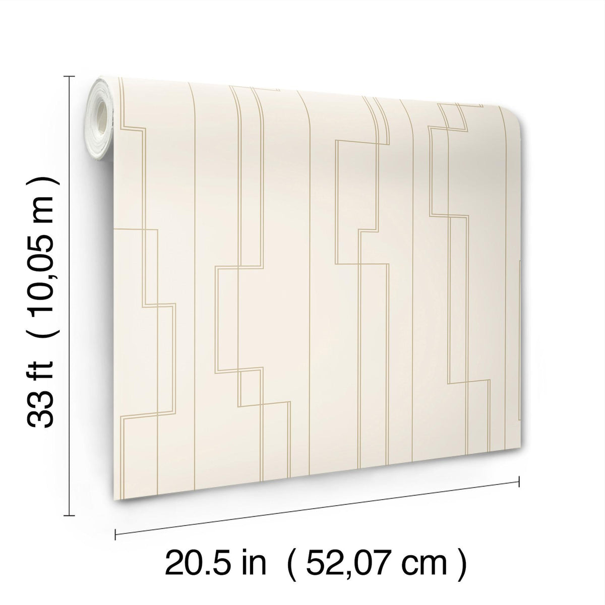 A-Street Prints Anson Ivory Deco Detailing Wallpaper