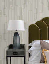 A-Street Prints Anson Taupe Deco Detailing Wallpaper