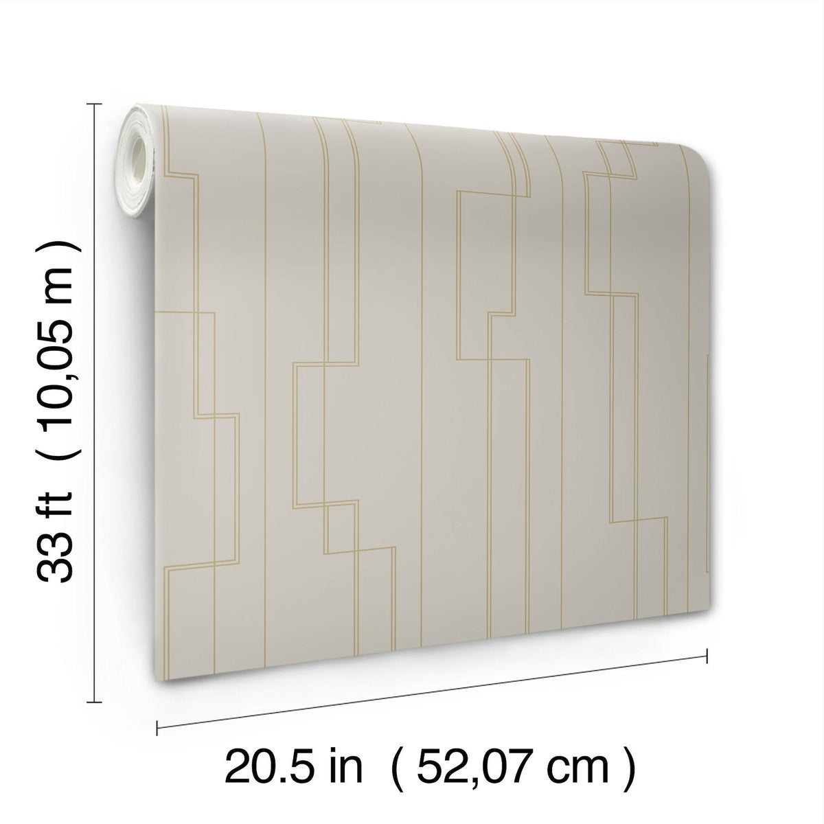 A-Street Prints Anson Taupe Deco Detailing Wallpaper