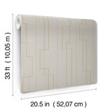 A-Street Prints Anson Taupe Deco Detailing Wallpaper