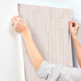 A-Street Prints Anson Blush Deco Detailing Wallpaper