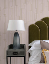 A-Street Prints Anson Blush Deco Detailing Wallpaper
