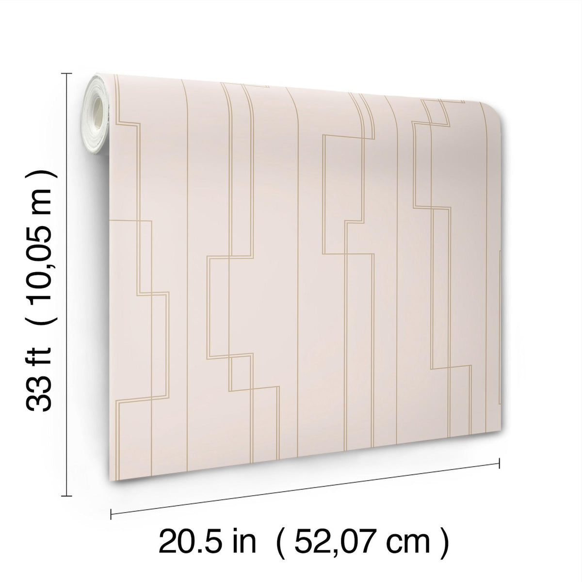A-Street Prints Anson Blush Deco Detailing Wallpaper