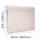A-Street Prints Anson Blush Deco Detailing Wallpaper