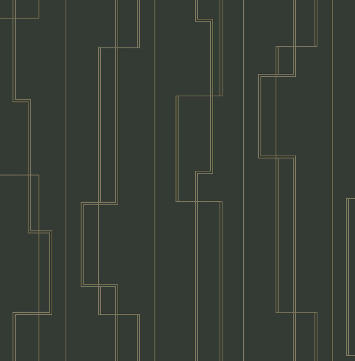 A-Street Prints Anson Evergreen Deco Detailing Wallpaper